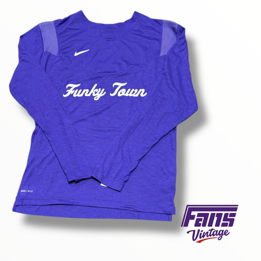 TCU Football Nike Team Issued ‘Funky Town’ Throwback Script Long Sleeve Shirt