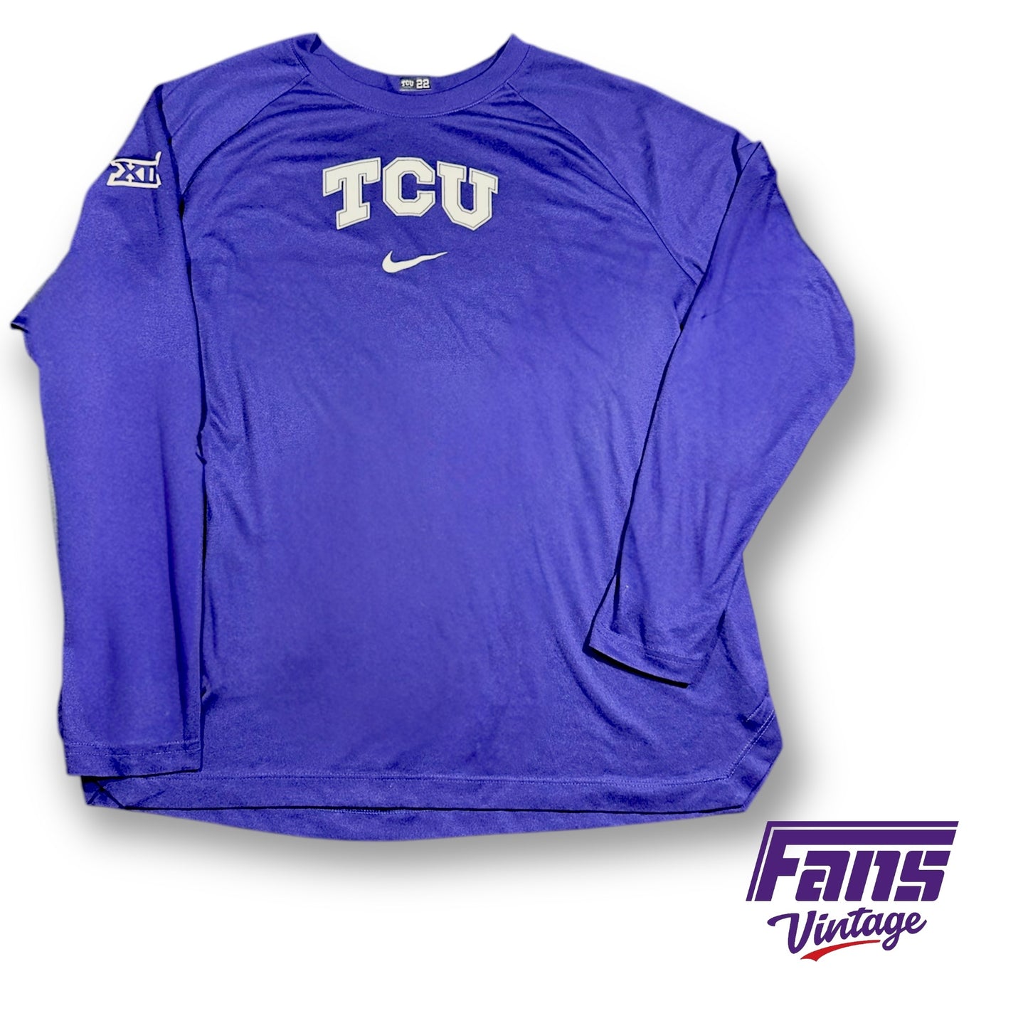 TCU Basketball Player Issue Pregame Warmup Long Sleeve with Retro Logo