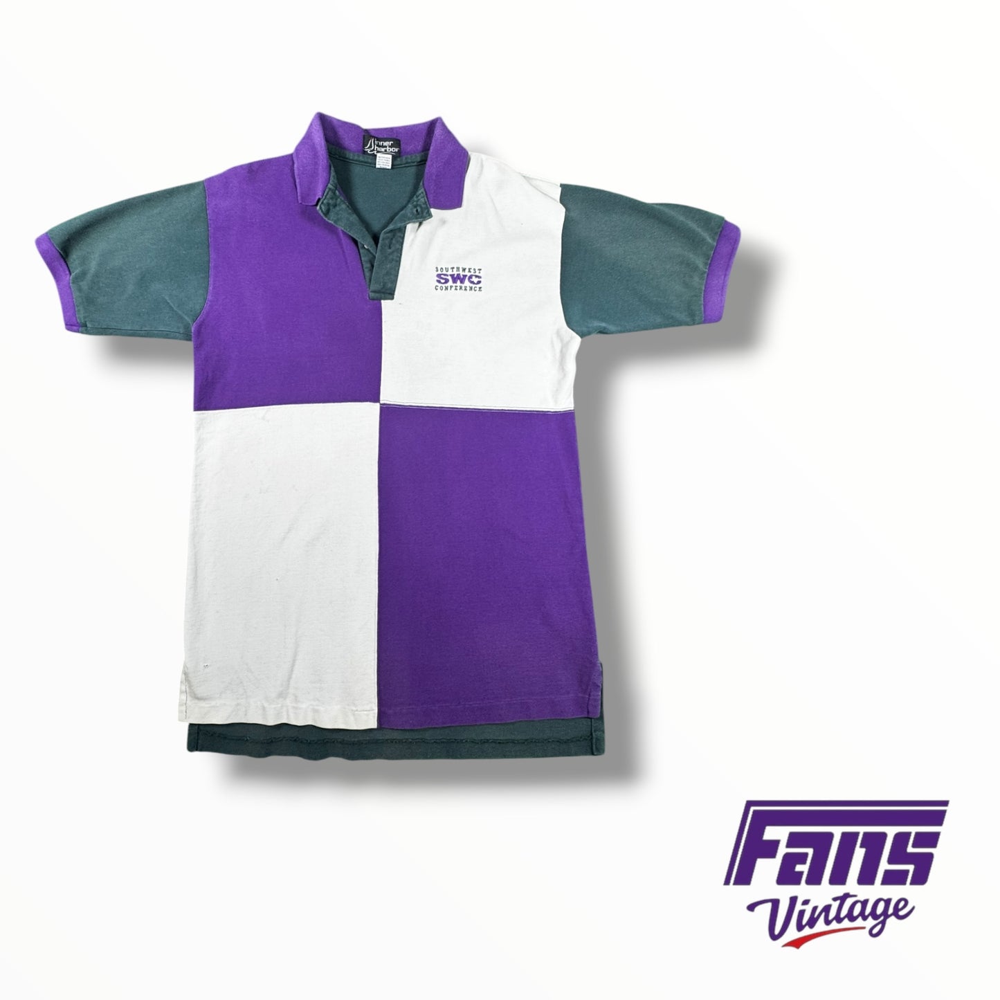 RARE! Vintage Southwest Conference Checkered Style Polo