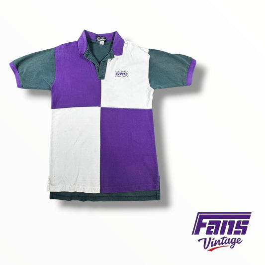 RARE! Vintage Southwest Conference Checkered Style Polo