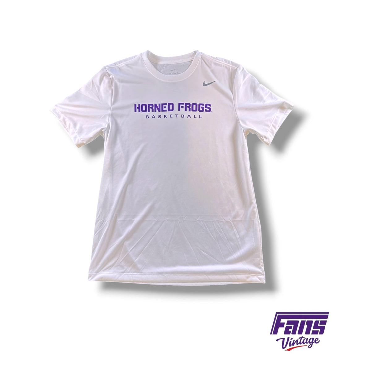 TCU Team Issued Nike DriFit White Basketball Tee