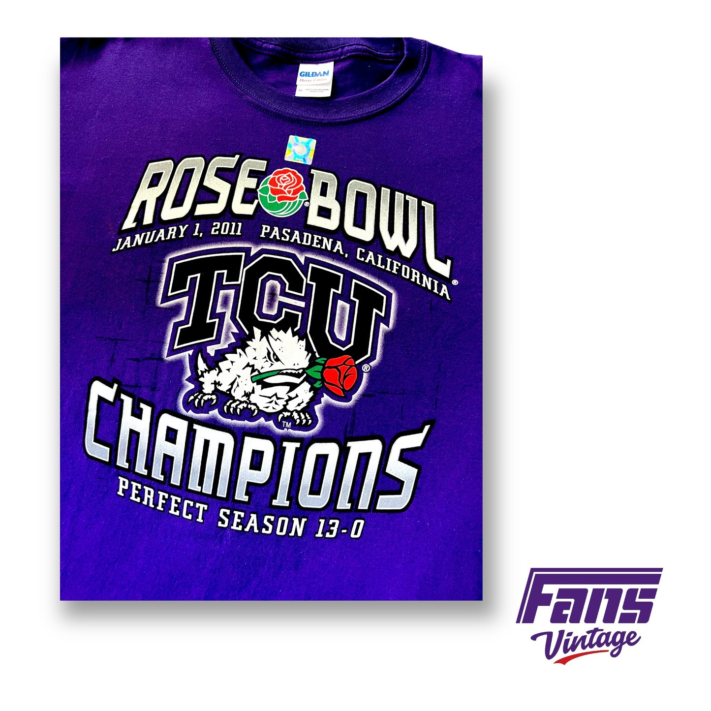 Wow! Rare Vintage TCU Rose Bowl Champions Tee - New/Unworn!