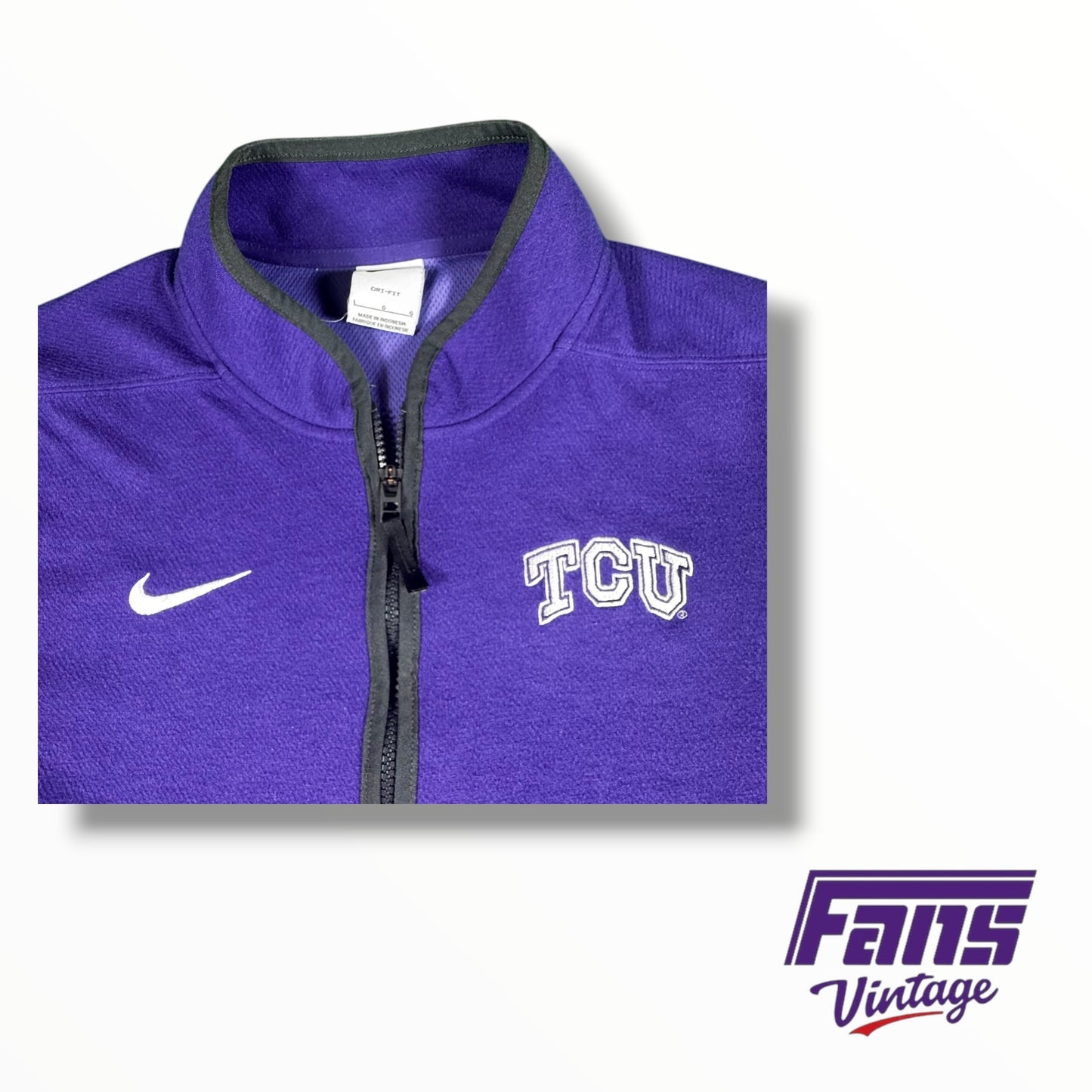 TCU Nike Team Issued Coach’s Sideline Purple Quarter Zip Pullover