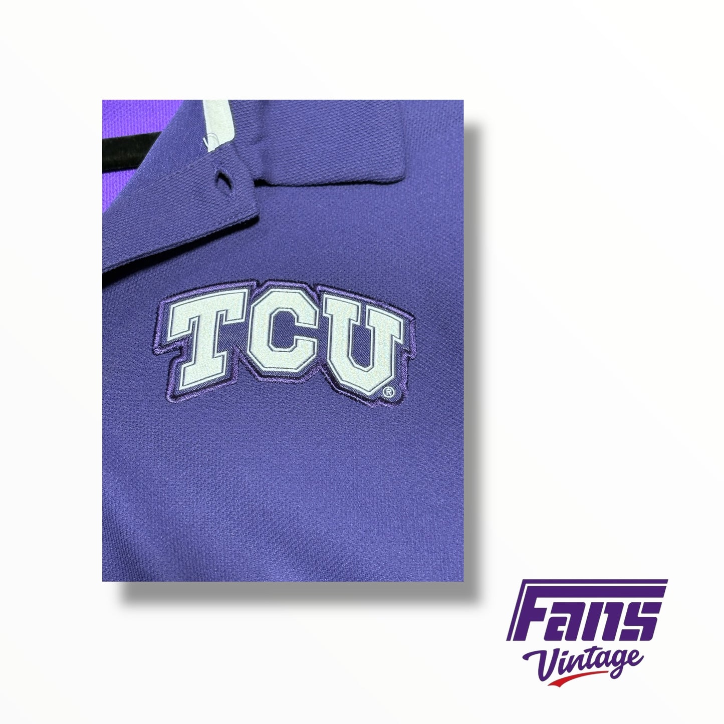 TCU Nike Team Issued Unique Color Block Golf Polo