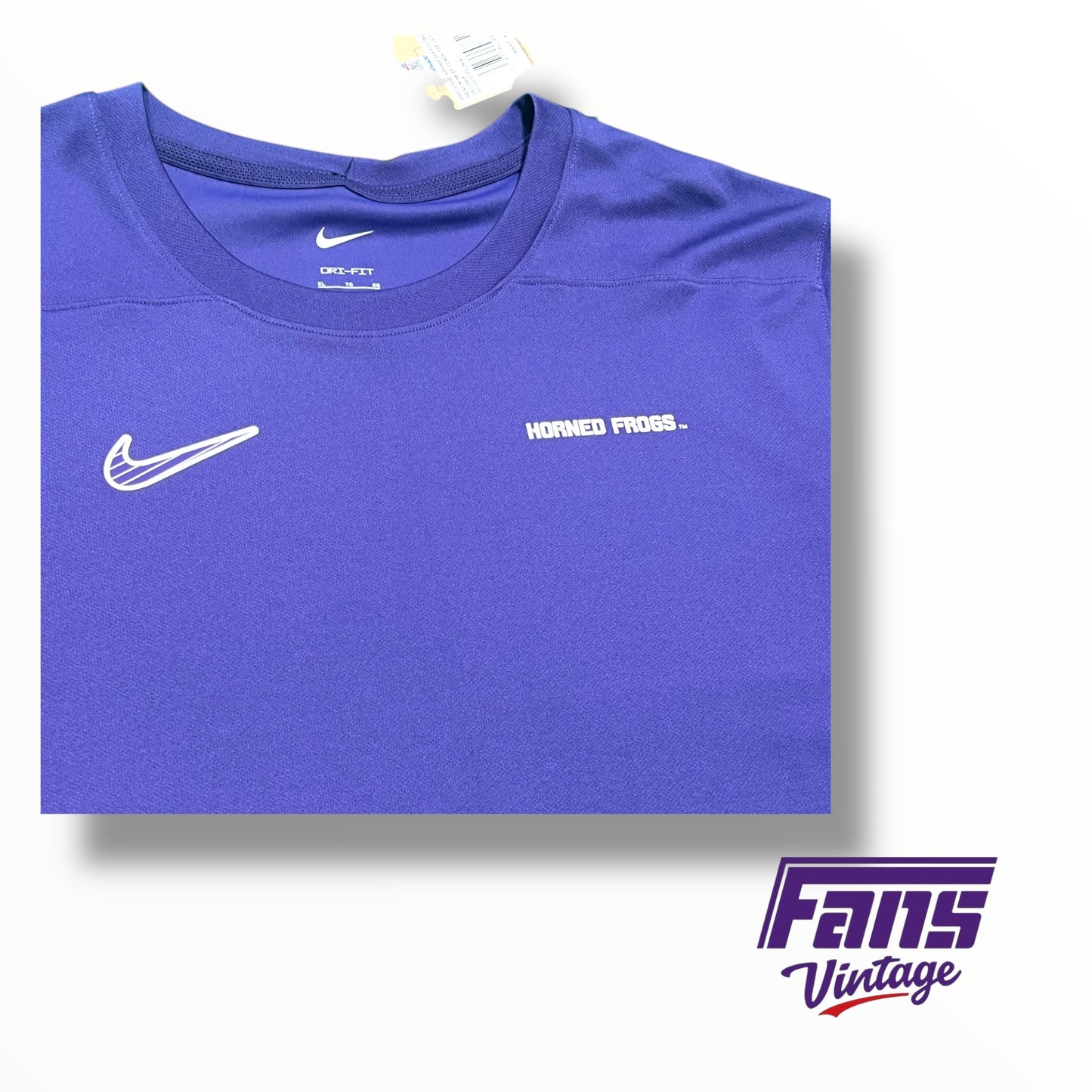 TCU Football Nike Team Issued Purple UPF 40+ Woven Training Shirt