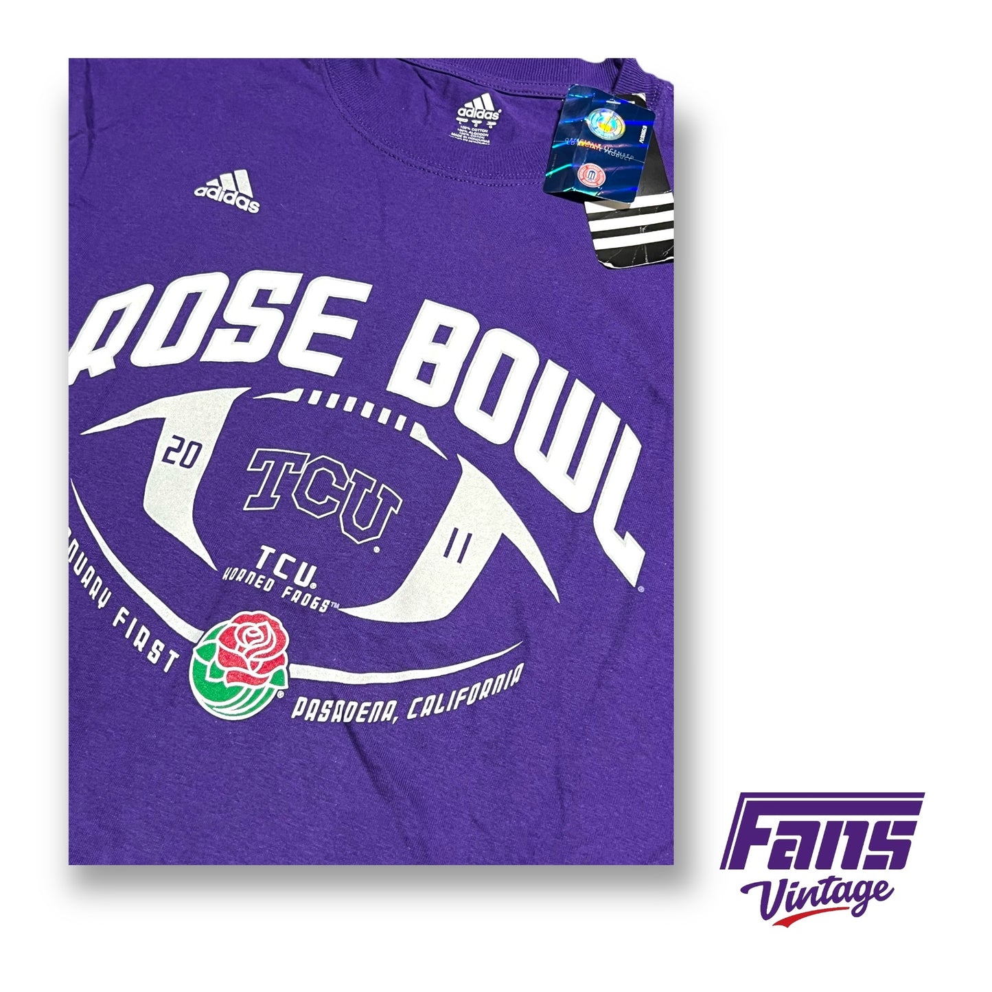 Vintage TCU Football Rose Bowl Tee by Adidas - New with Tags!