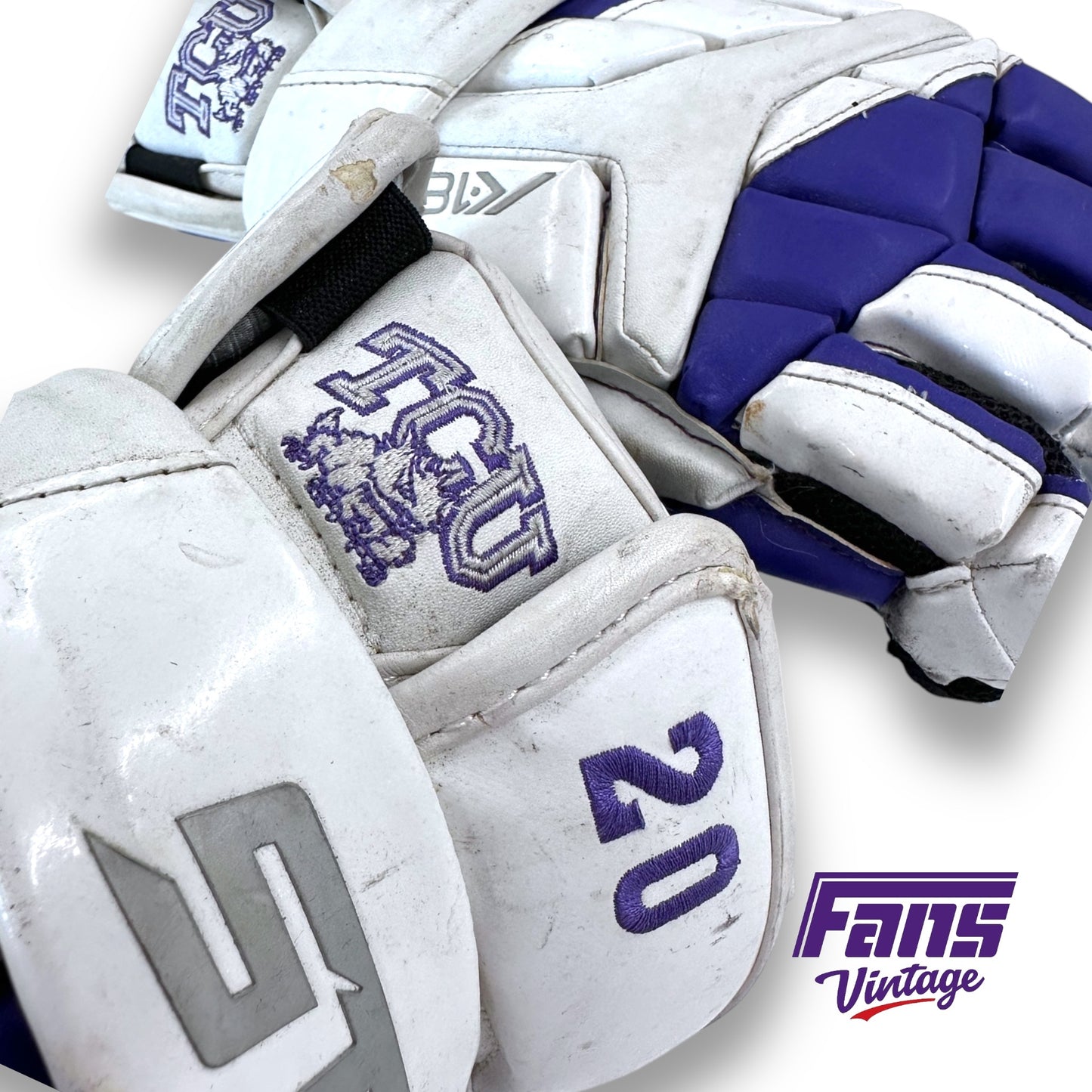 Vintage 2010s Game Worn TCU Lacrosse Gloves!