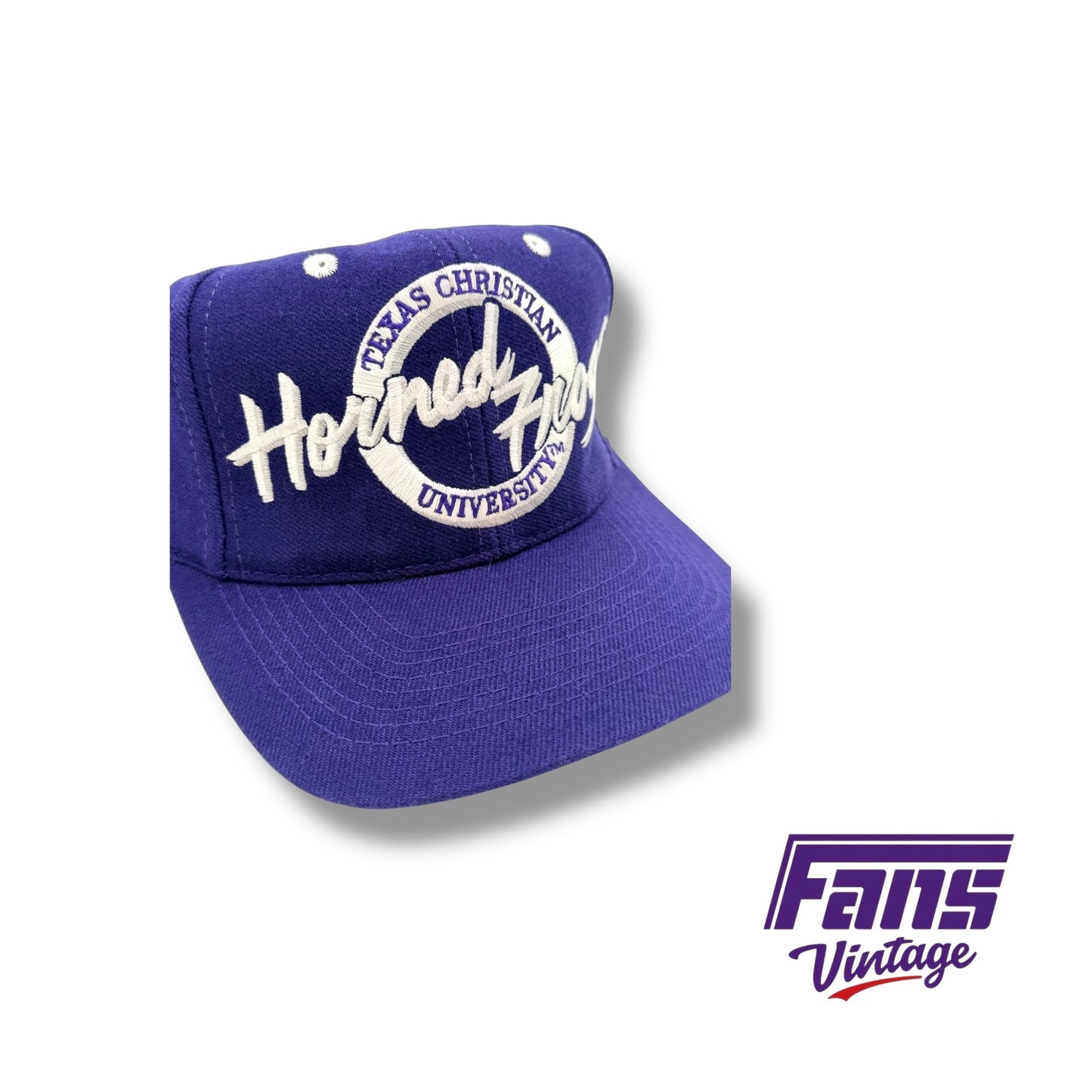 GRAIL Vintage TCU Horned Frogs ‘The Game’ Circle Logo Sample snapback - Coach’s Sideline TV Hat (Collector’s Item)