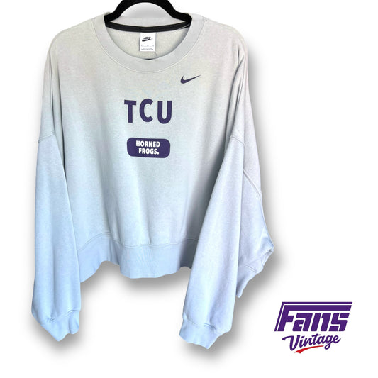 Ultra Cozy! TCU Team Issued Nike Sportswear Light Gray Cropped Crewneck Sweater