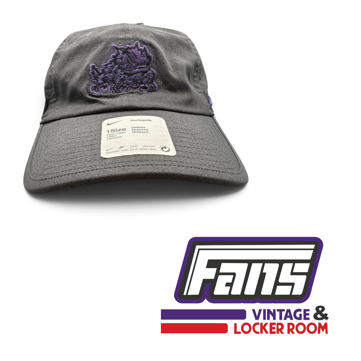 TCU Team Issued Veteran’s Day ‘Salute to Service’ Nike Gray Strap Back Hat With American Flag Patch