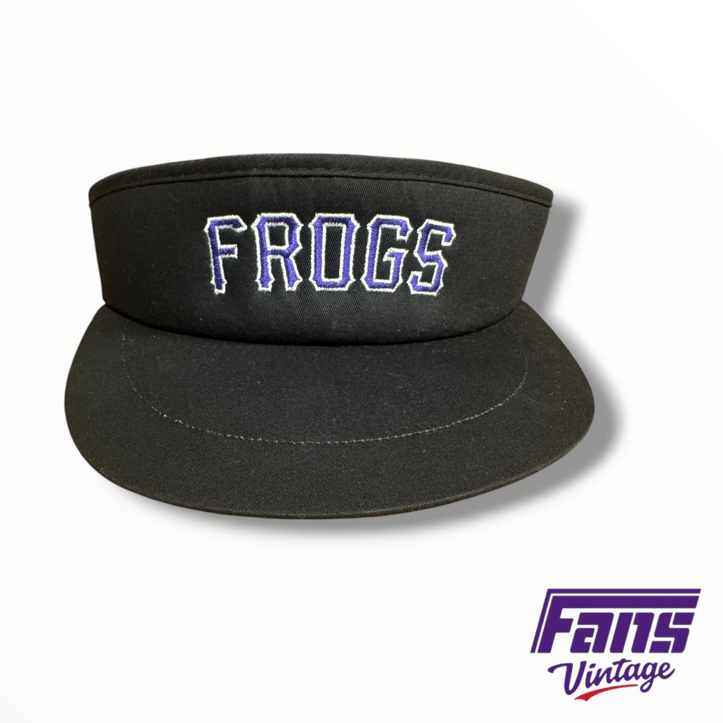 TCU Baseball Coach Custom Black Vintage Frogs Visor