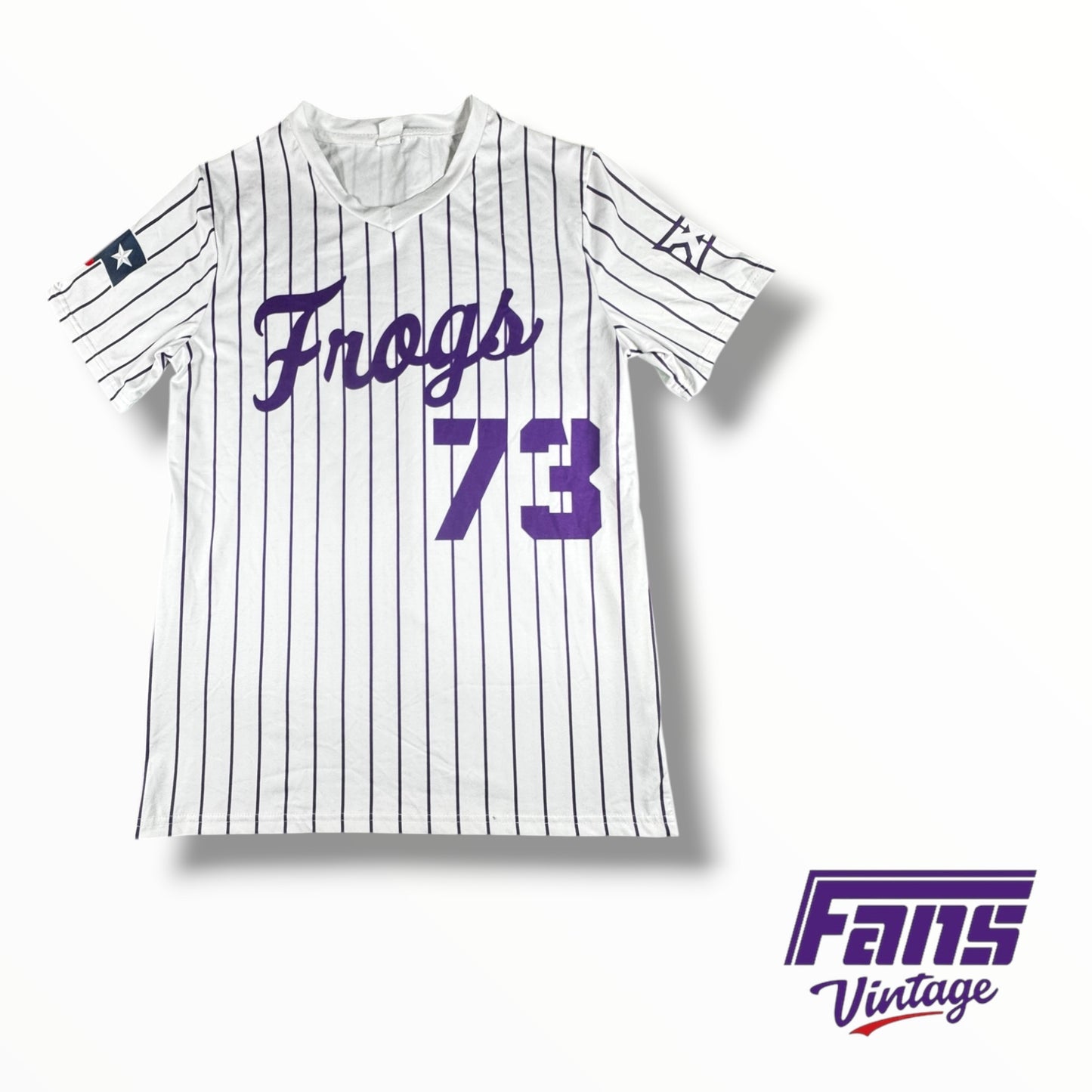 TCU Baseball White Pinstripe Jersey