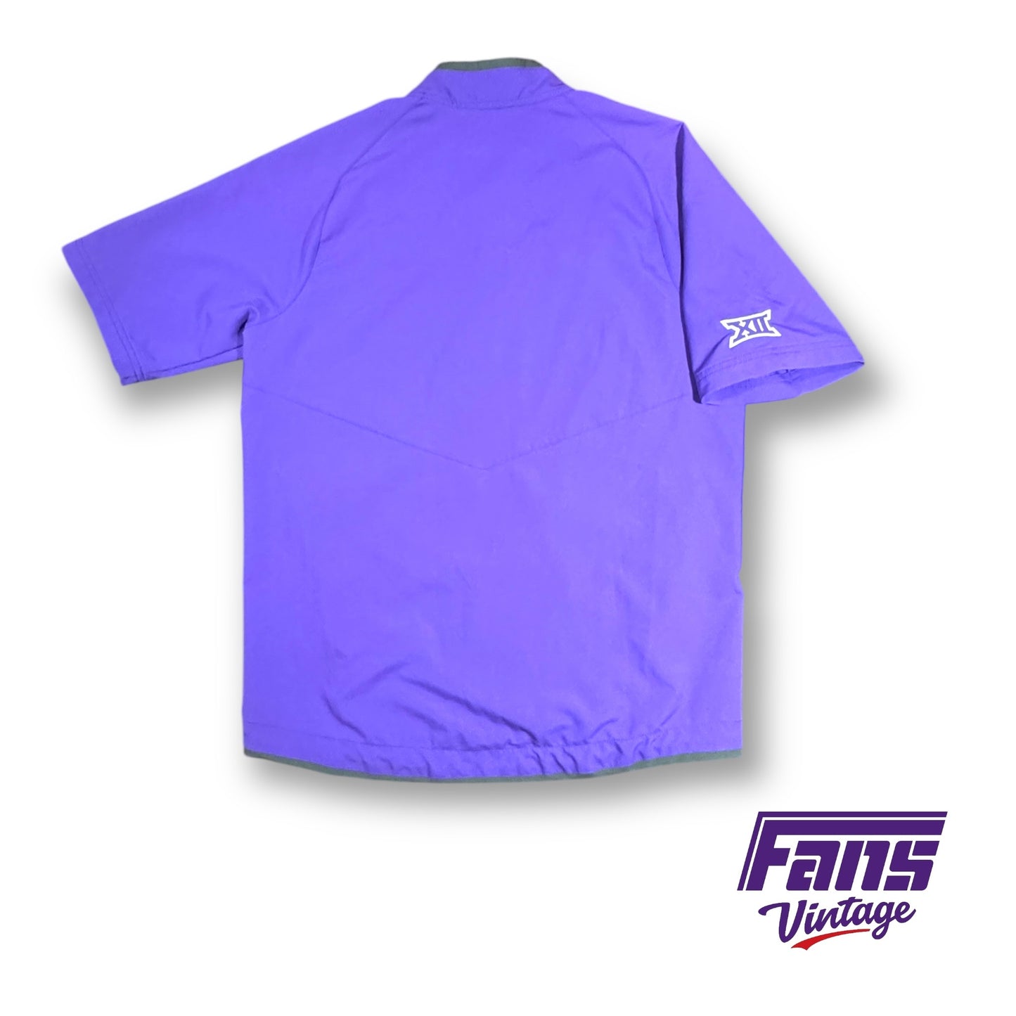 TCU Baseball Team Issue Short Sleeve Nike Pullover - Purple Dugout Jacket