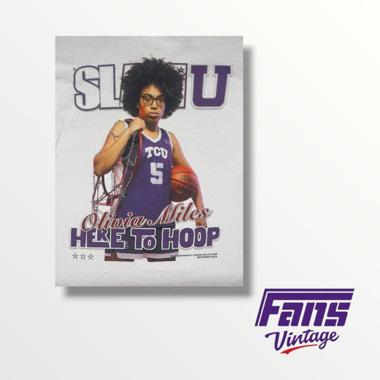 TCU Olivia Miles ‘Here To Hoop’ Tee