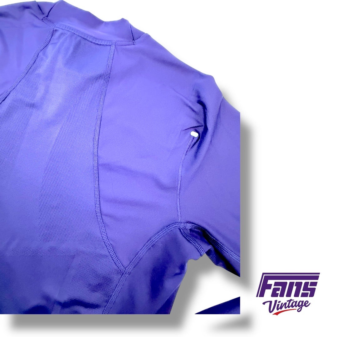 TCU Nike Pro Combat Team Issued Compression Training Shirt with Horned Frog Logo - Warm Underlayer