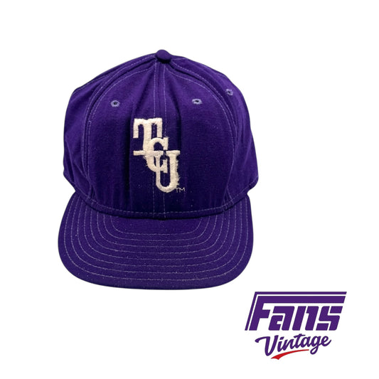 RARE! Vintage TCU Team Issued 1970s Stacked Logo Baseball Hat