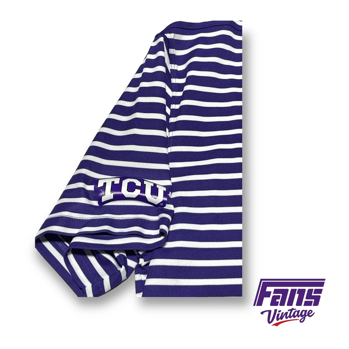 TCU Nike Team Issued "Move to Zero" Striped Polo