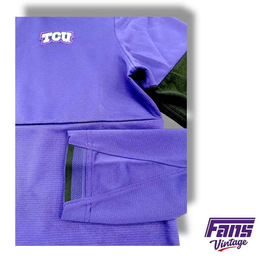 TCU Team Issue Woven Quarterzip Pullover with premium details