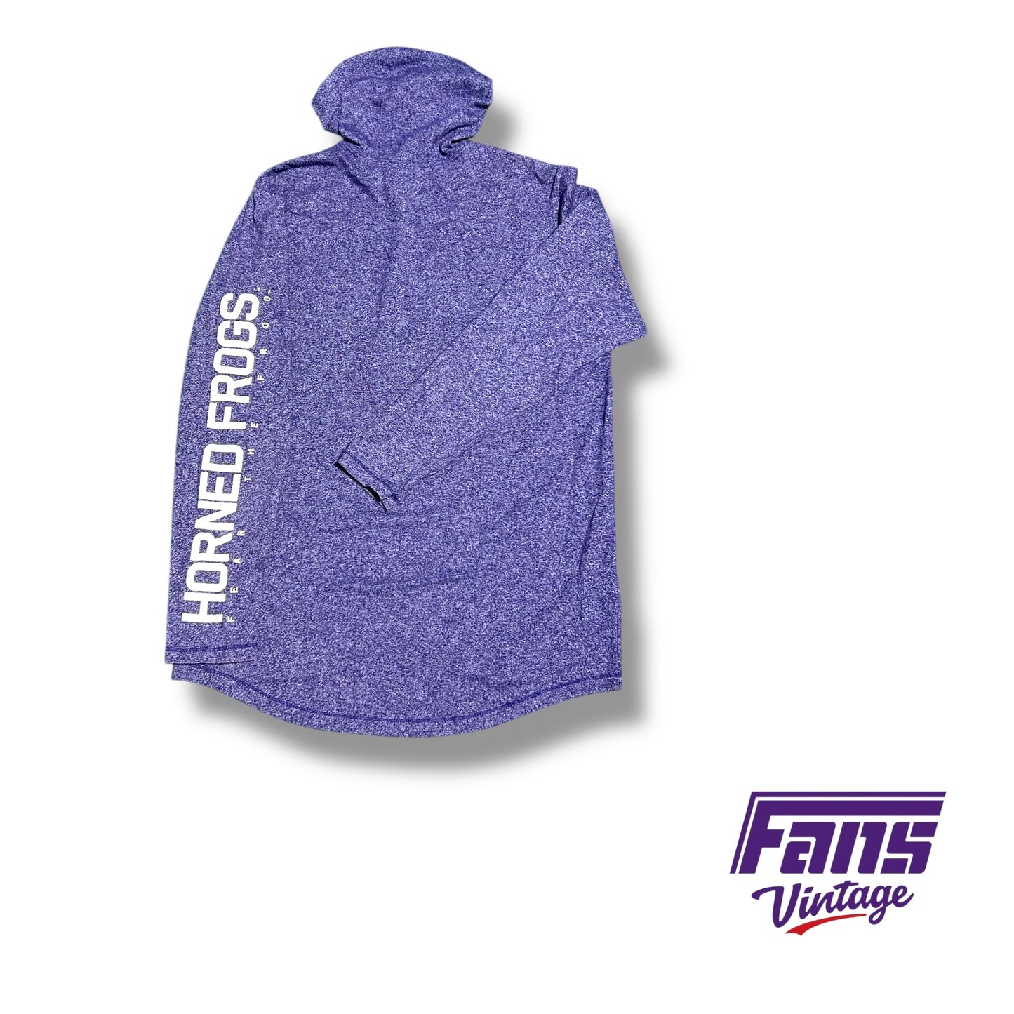TCU Nike team issued static purple lightweight hoodie Horned Frogs sleeve graphic