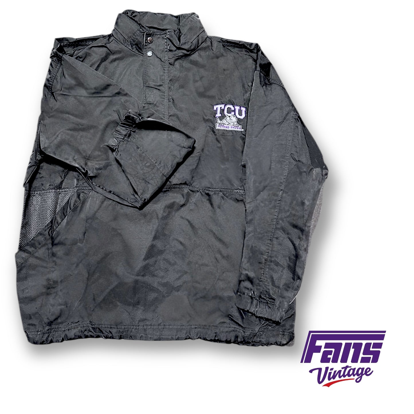 Vintage 90s TCU Pullover - Coach’s Sideline Style Medium Weight Jacket