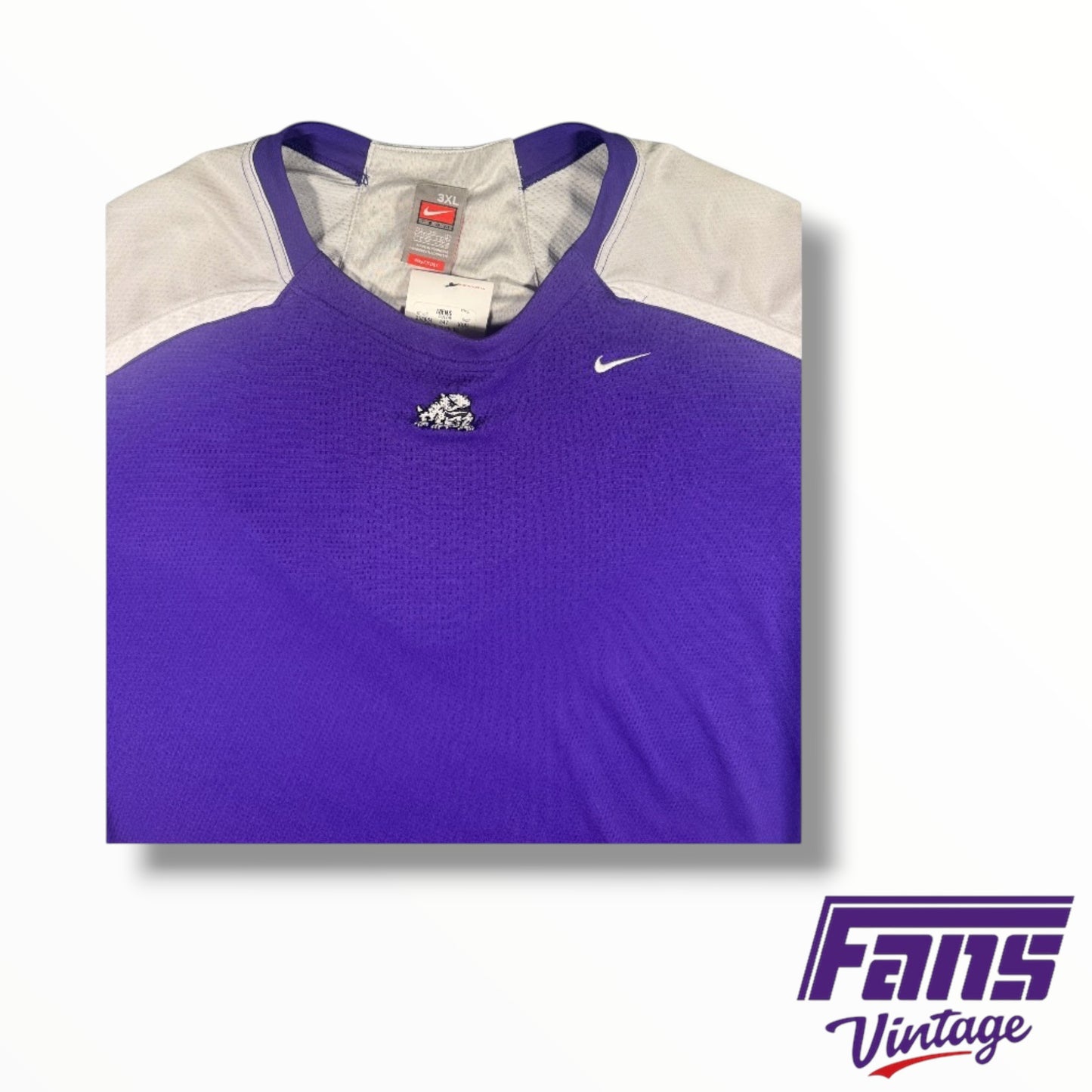 Vintage Y2K TCU Football Nike Tee with Embroidered Logos
