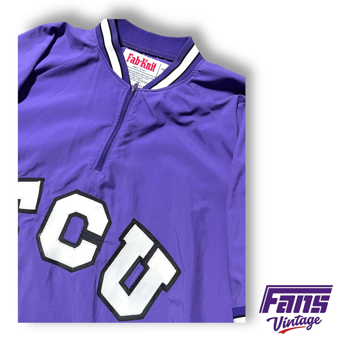 GRAIL - Ultra Rare 80s Vintage TCU Baseball Team Pullover with exclusive ball player Horned Frog logo!