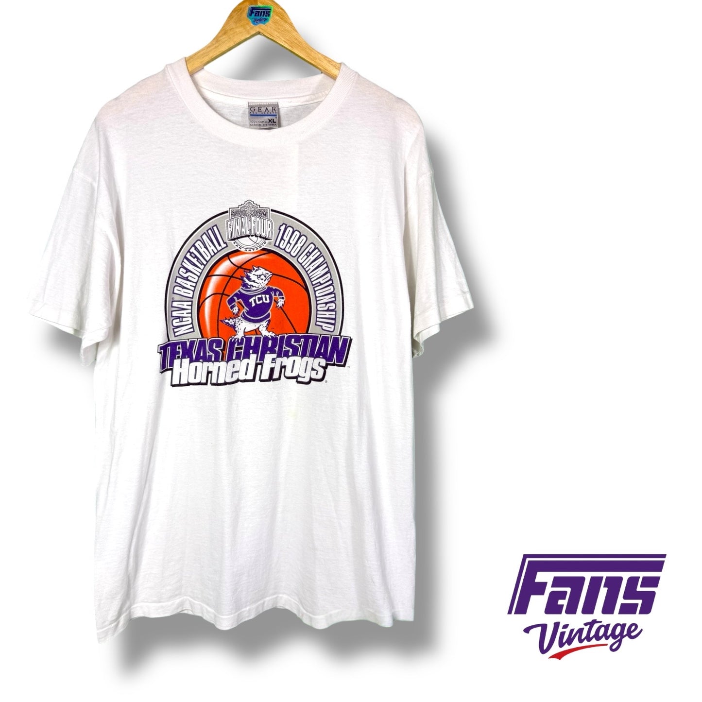 90s Vintage TCU Basketball 1998 March Madness NCAA Championship T-Shirt *GRAIL FIND*