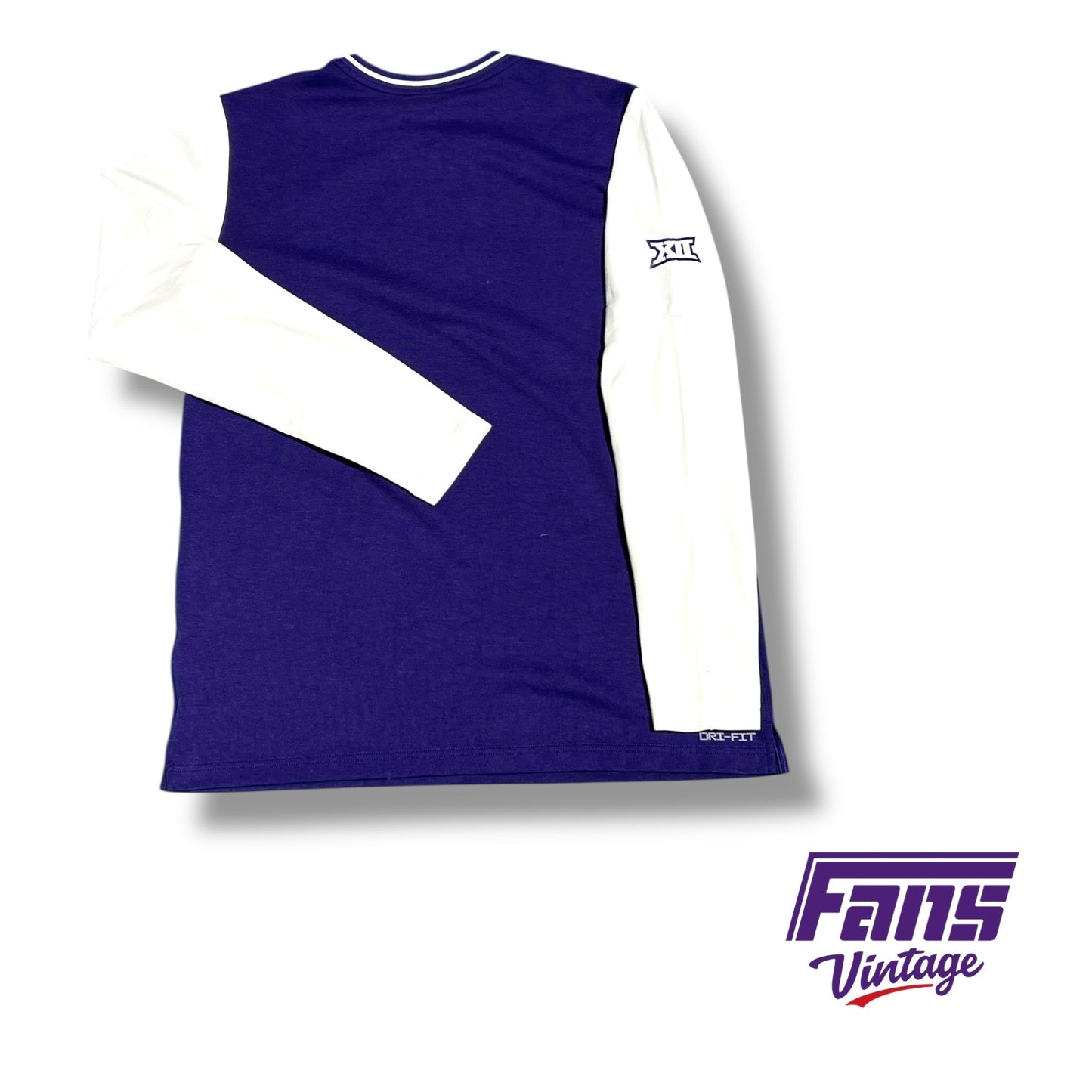 TCU Men’s Basketball Nike Limited Edition Team‑Issued Purple 1/4‑Zip with white sleeves