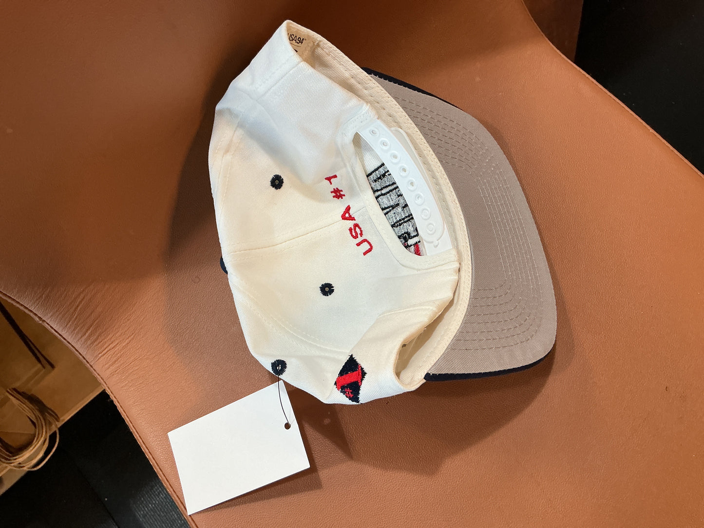 Vintage World Cup Hat - “America” Embroidered Flag SnapBack with awesome details!