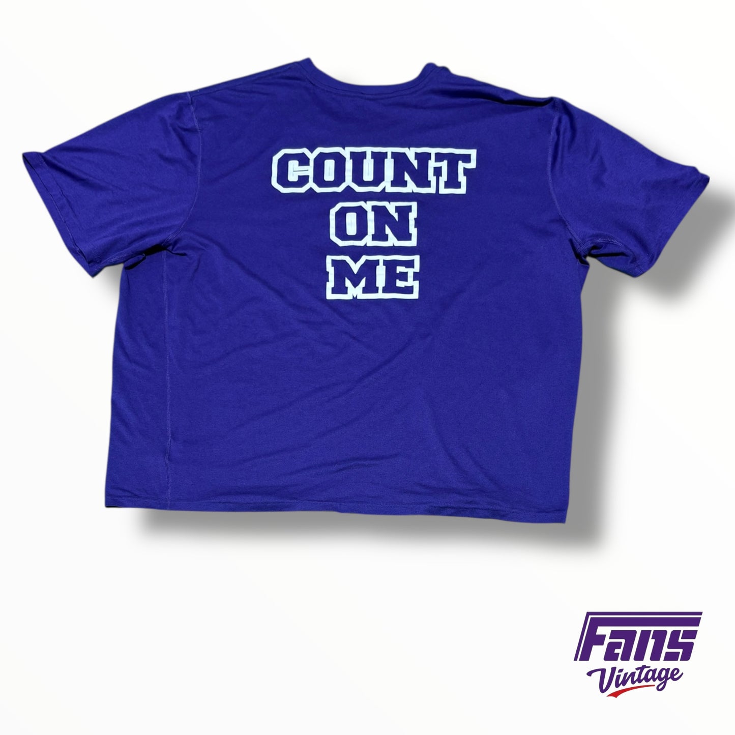 TCU Vintage Y2K Nike Team Issued Basketball 'Count On Me' T-Shirt ￼