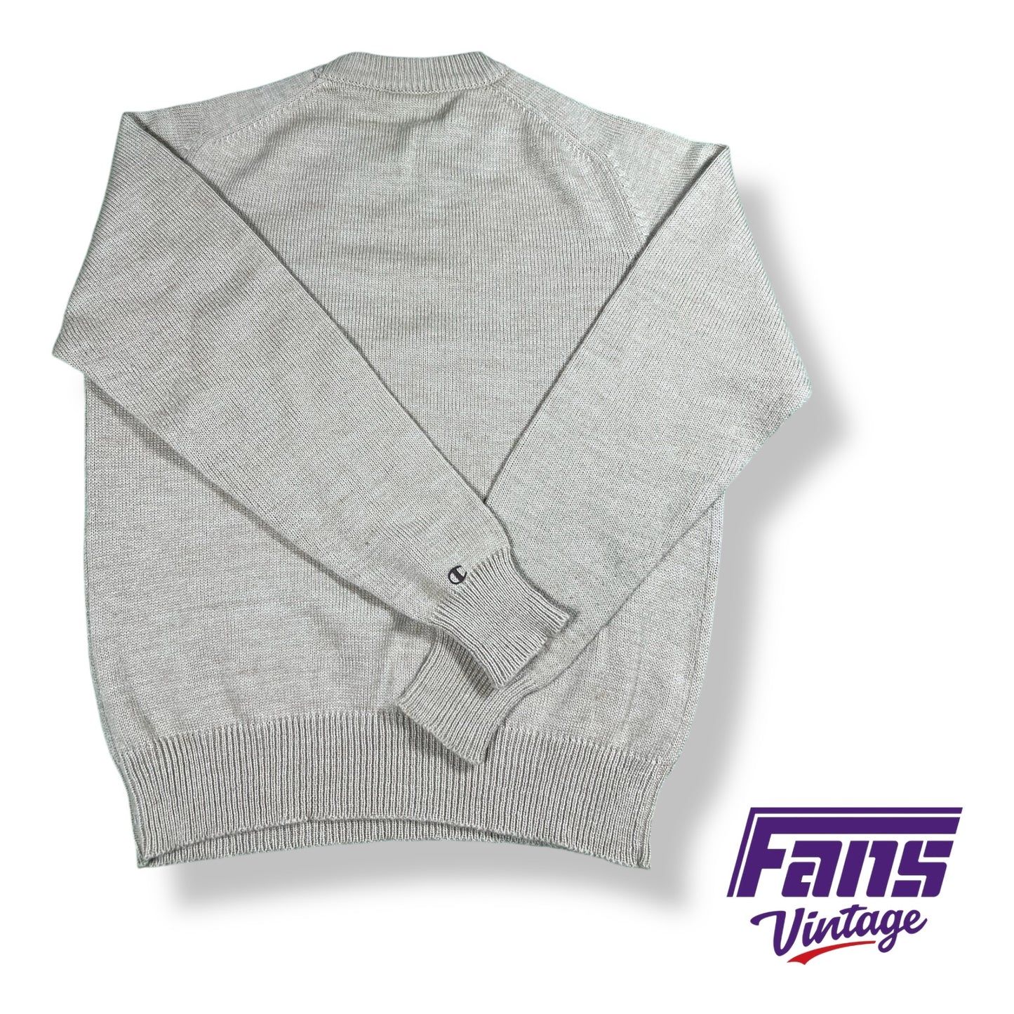 RARE Vintage 1980s TCU Champion brand sweater with unique stitched lettering - unique 60s throwback style