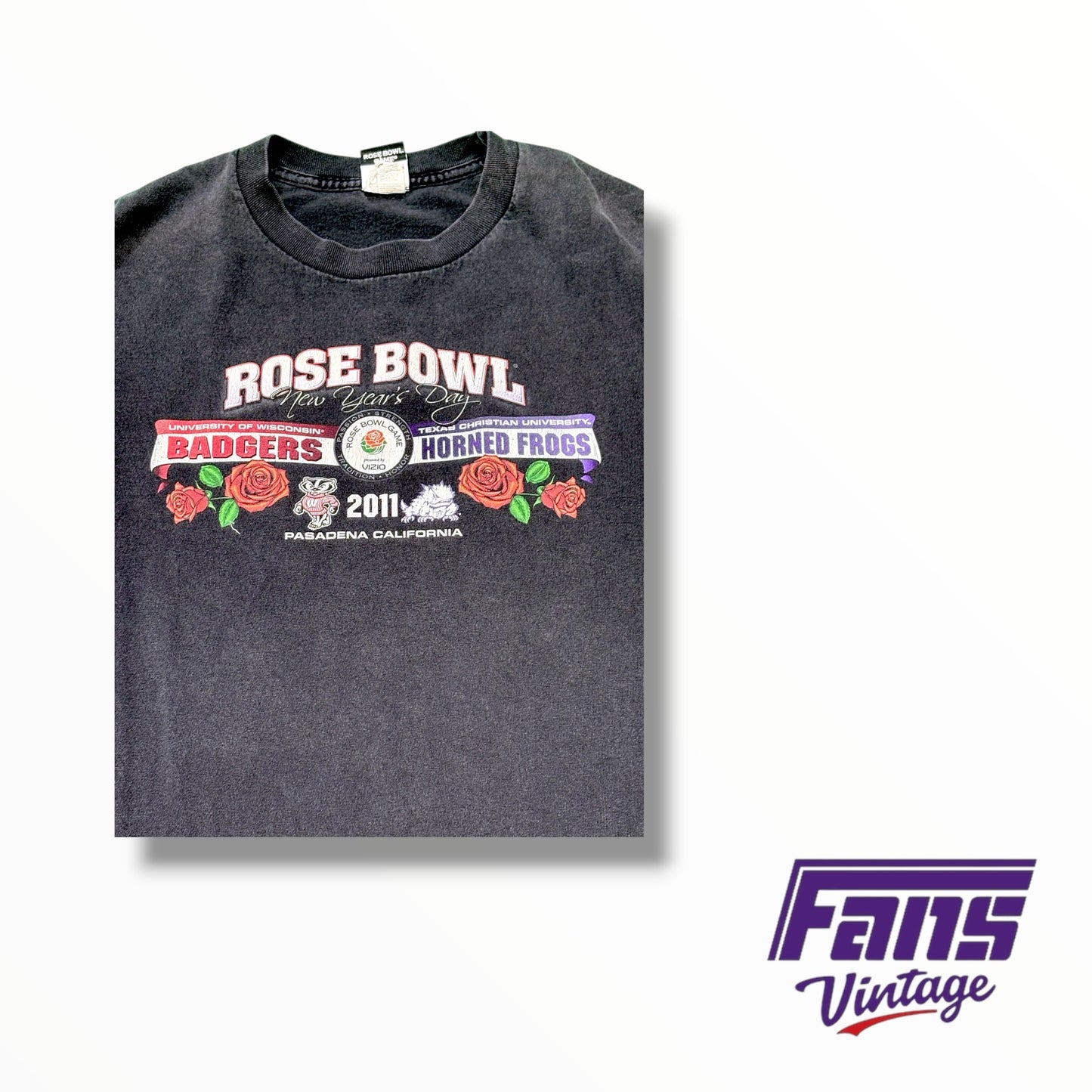 GRAIL TCU Vintage Rose Bowl 2011 Tee with Sick Double Sided Graphics!