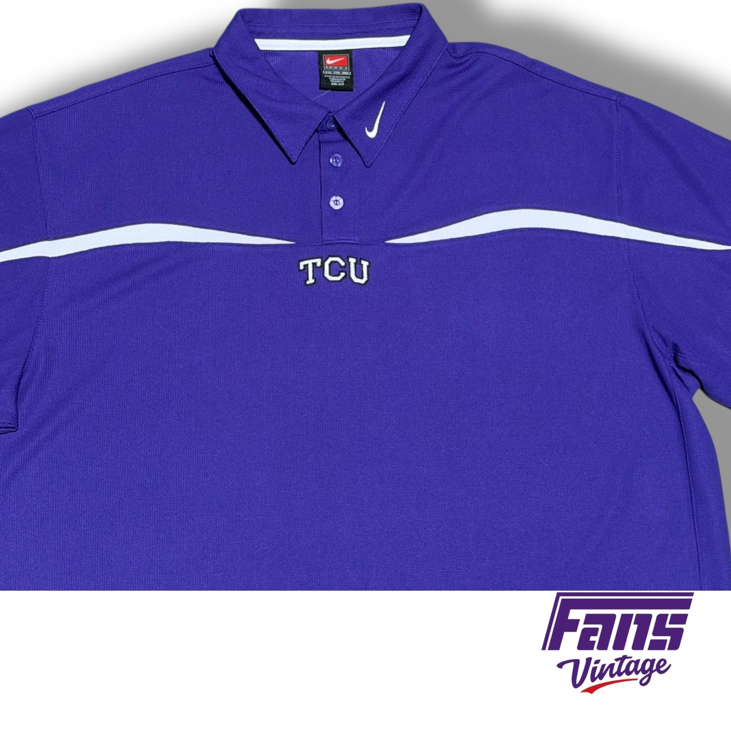 Vintage TCU Y2K Era - Nike Dri-Fit Team Issued Coach’s Sideline Polo - New with Original Nike Tags!