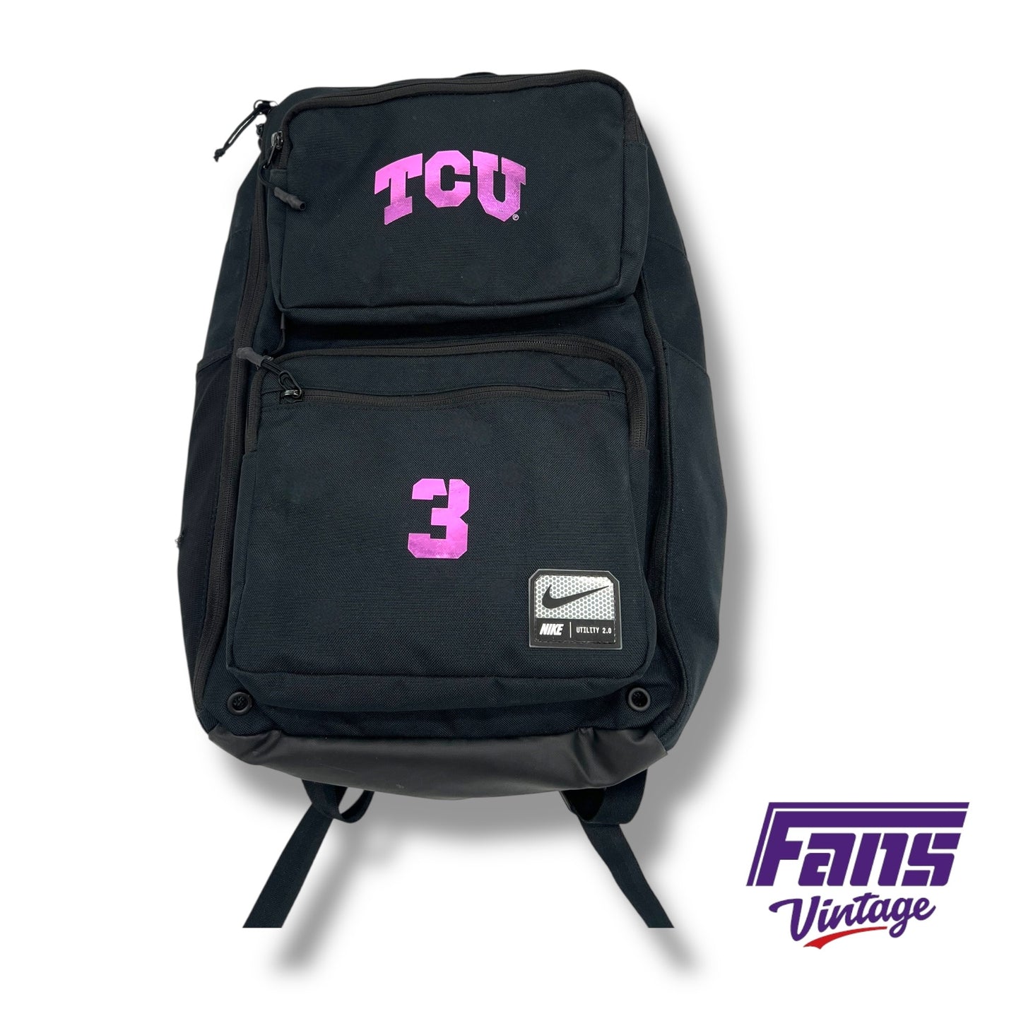 TCU Nike Utility 2.0 Backpack - Pink Chrome Logos - Custom Team Issued