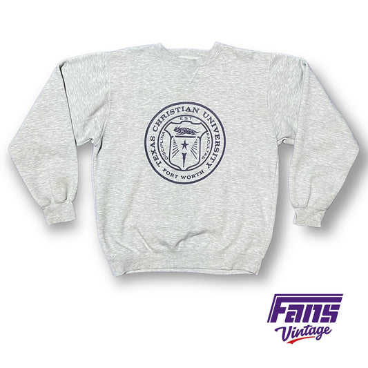 RARE - TCU Vintage Crewneck Sweater with School Seal Logo!
