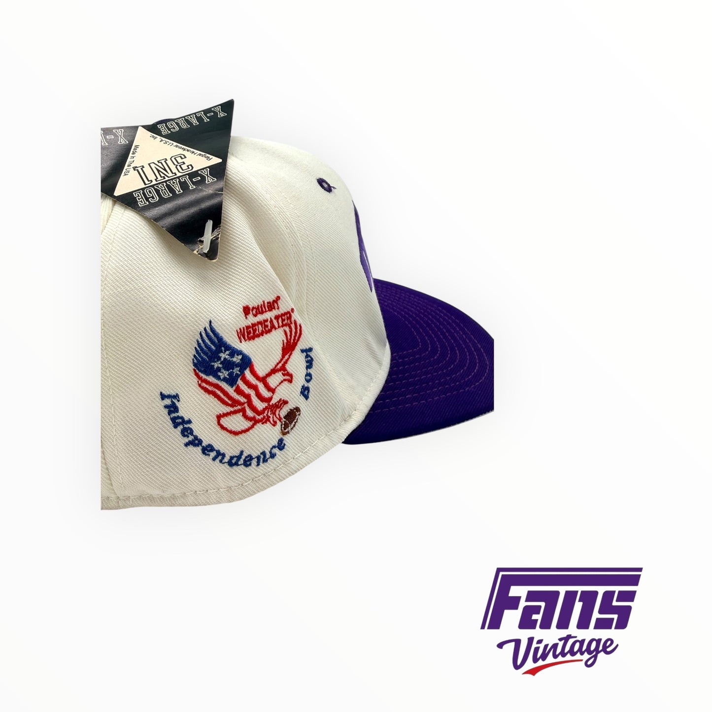 RARE! Vintage TCU Liberty bowl team issued fitted hat hat with 3 sided embroidered logos. New with Original Tags!