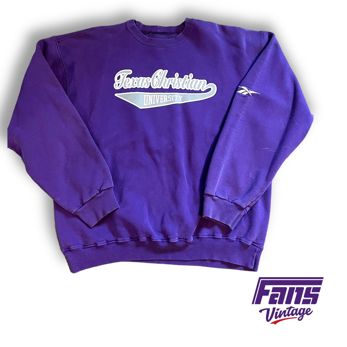 90s Vintage TCU Football Team Issue Reebok Crewneck Sweatshirt