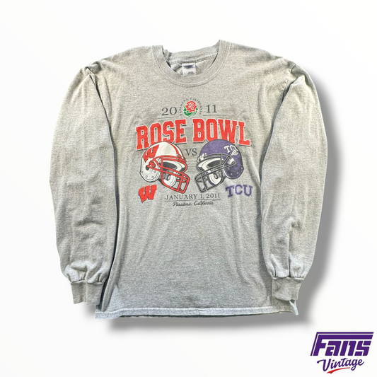 Vintage TCU Rose Bowl Football Helmet Clash Long Sleeve Tee