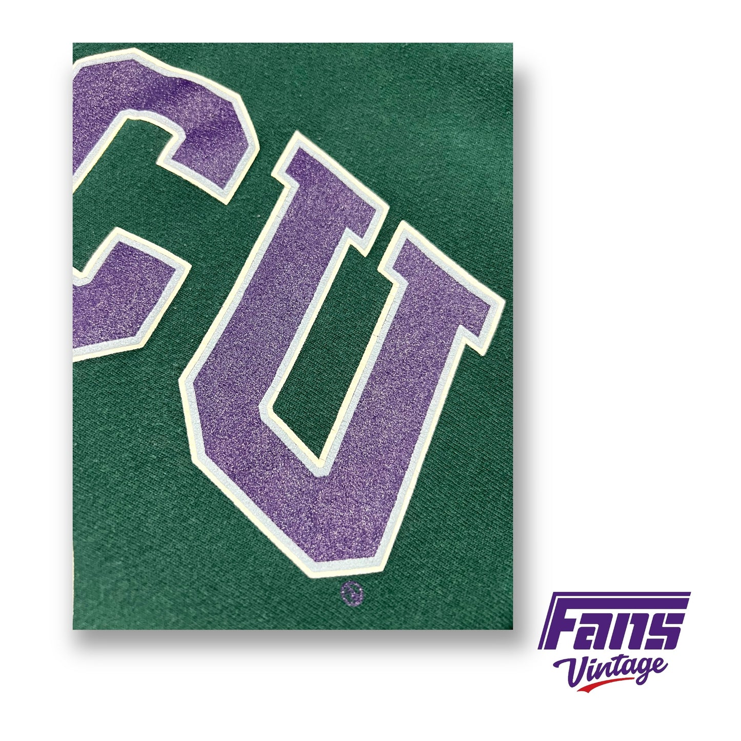 GRAIL - GORGEOUS Vintage TCU Crewneck Reverse Weave Sweater in Hunter Green with Robert Carr Chapel Logo