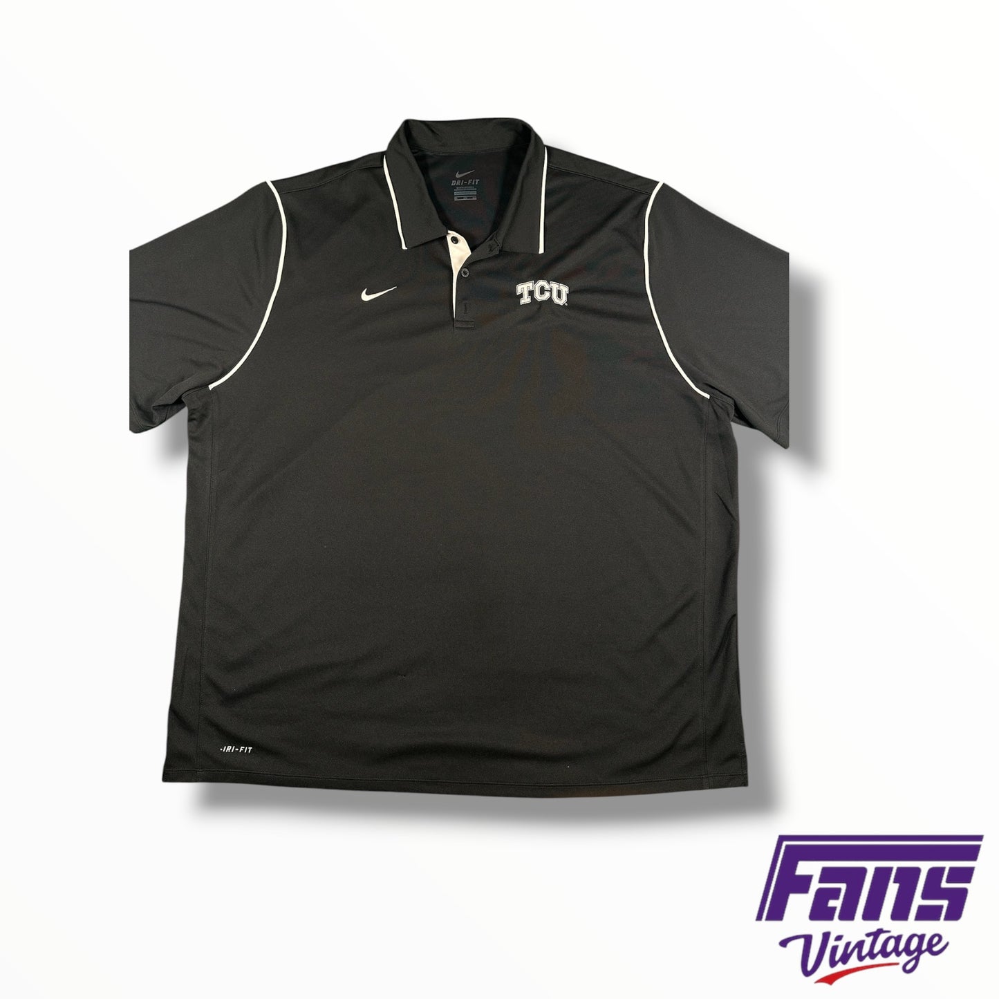 TCU Nike Team Issued Polo with Embroidered Logos