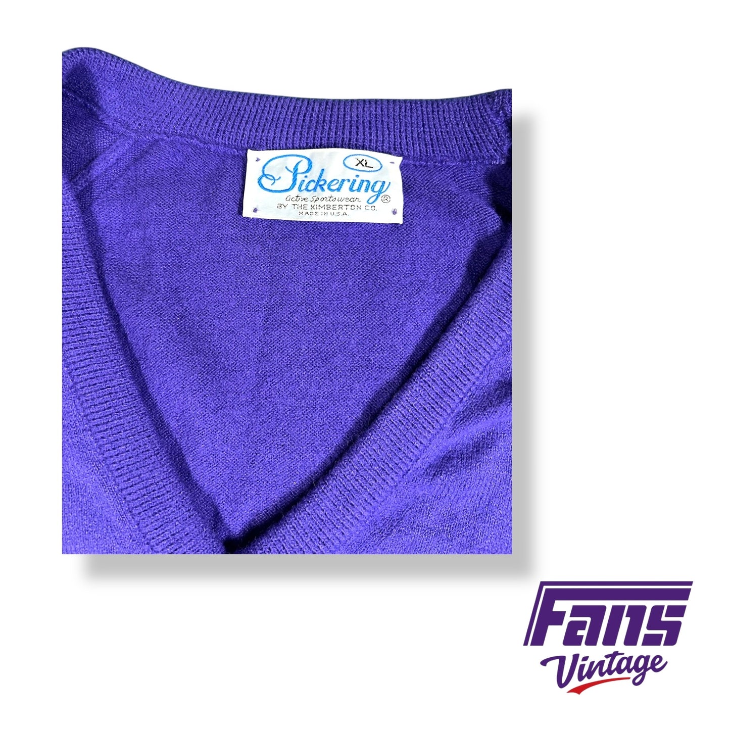 TCU Vintage Horned Frog Classic Golf V-Neck Sweater with embroidered logos