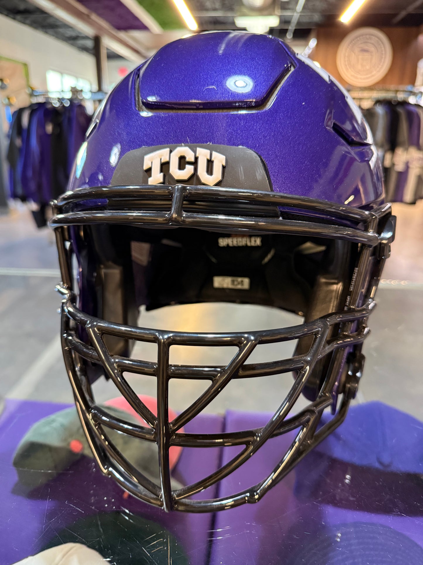Gloss Purple 2025 TCU Football Fully Authentic Game Worn Helmet