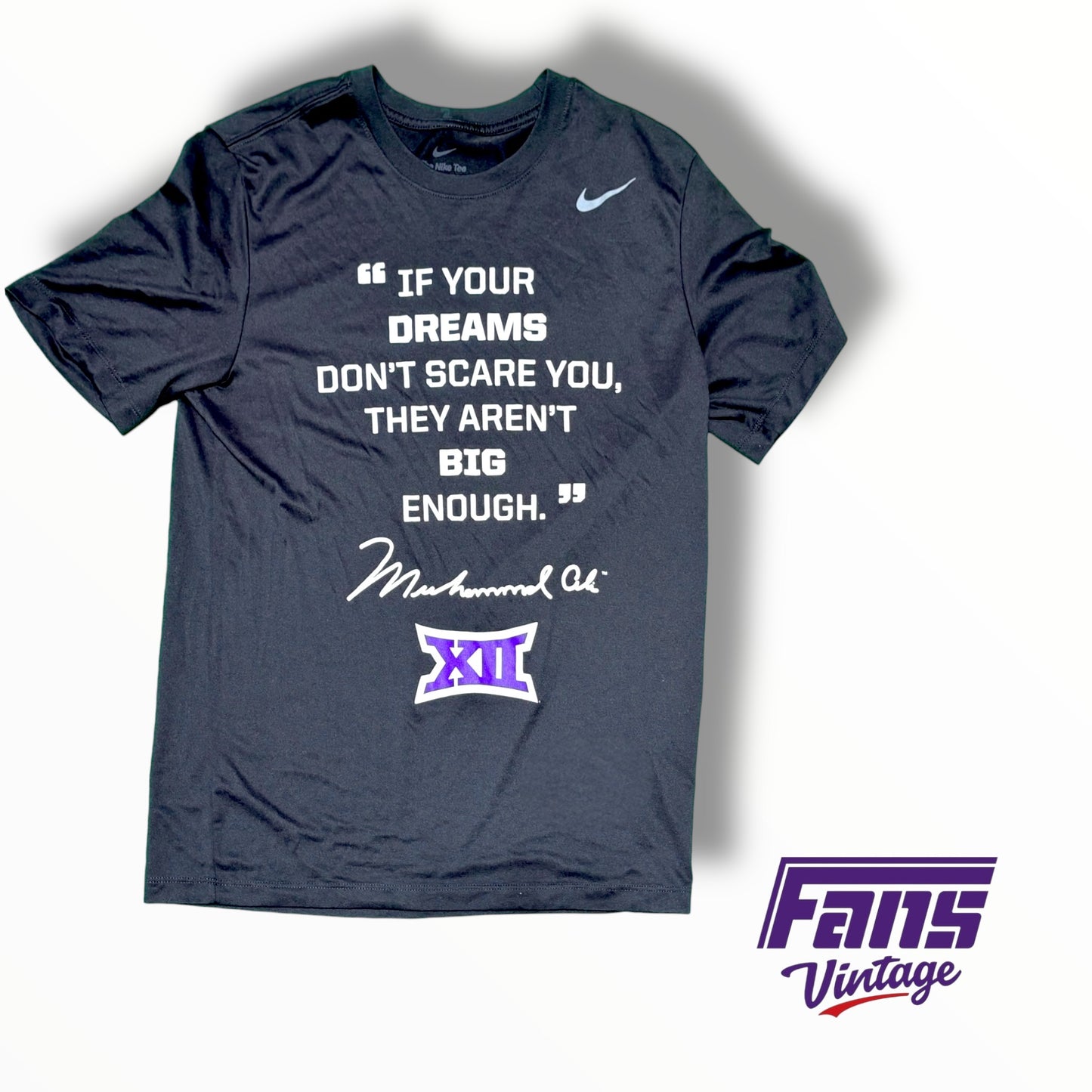 TCU Basketball Nike Team Issued Muhammad Ali Big XII Black History Month Quote T-Shirt