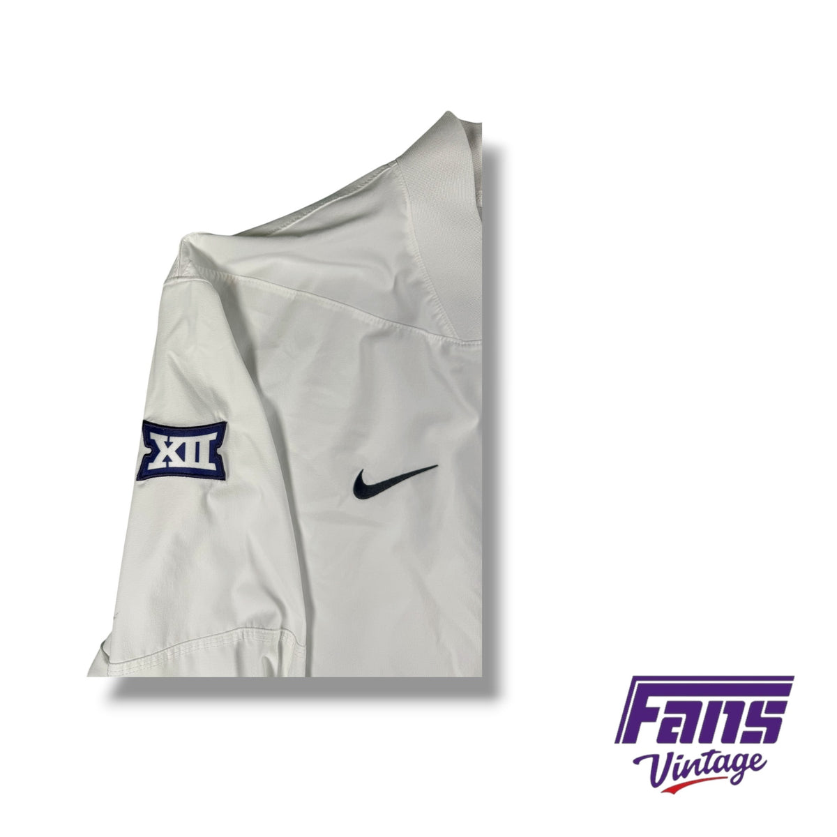 TCU Football Team Issued Nike Whiteout Coach’s Sideline Quarter Zip Pullover