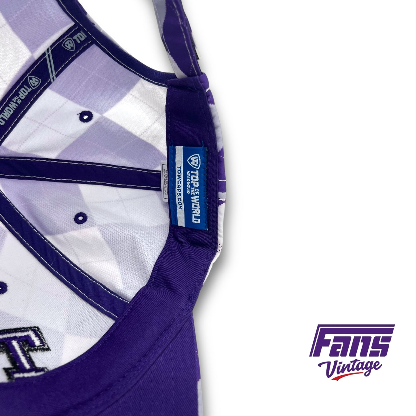 TCU Argyle Adjustable Hat - Super Unique - New with tags!