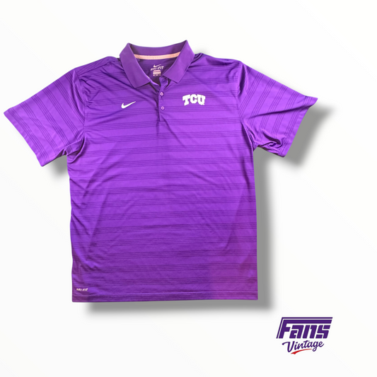 TCU Team Issued Nike Multi Striped Dri-Fit Polo