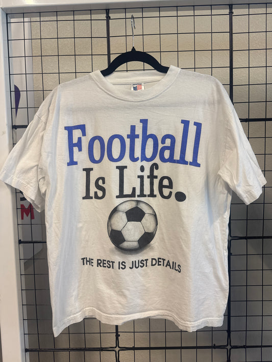 Vintage Soccer ‘Football Is Life.’ Tee-Shirt