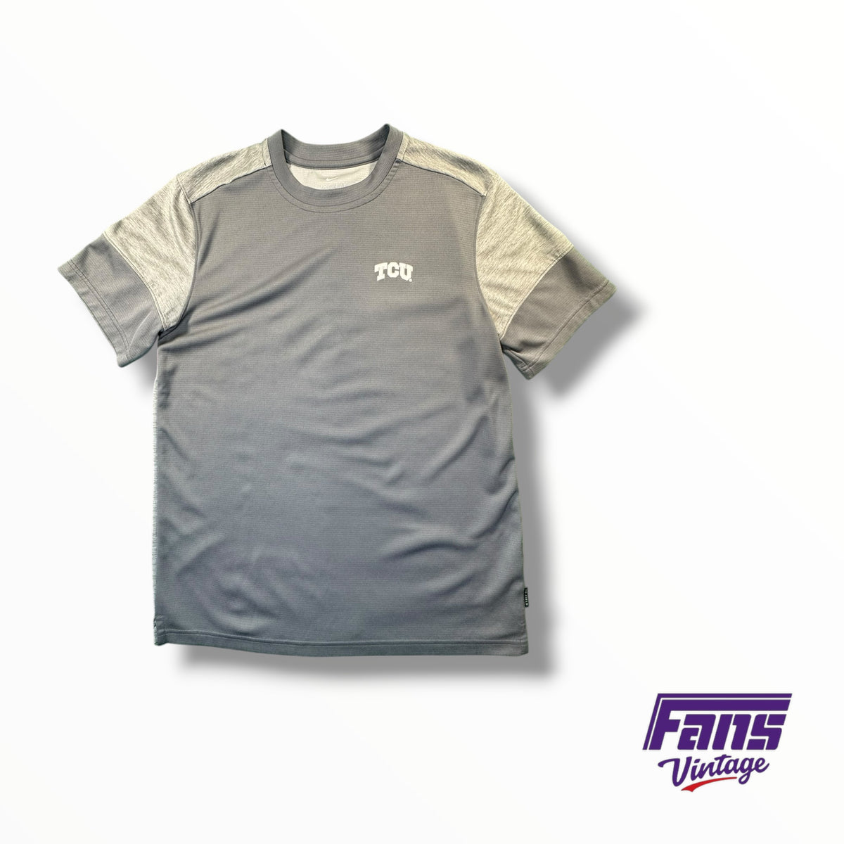 TCU Team Issued Nike Two Toned Gray Mesh Dri-Fit Tee