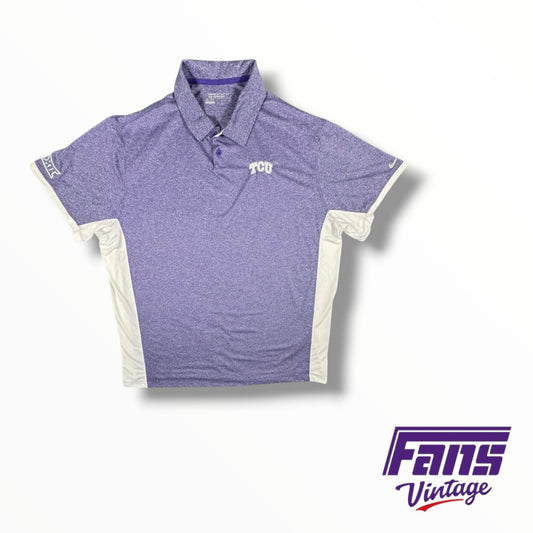 Team-Issued Nike TCU BIG 12 Purple Golf Collared Shirt