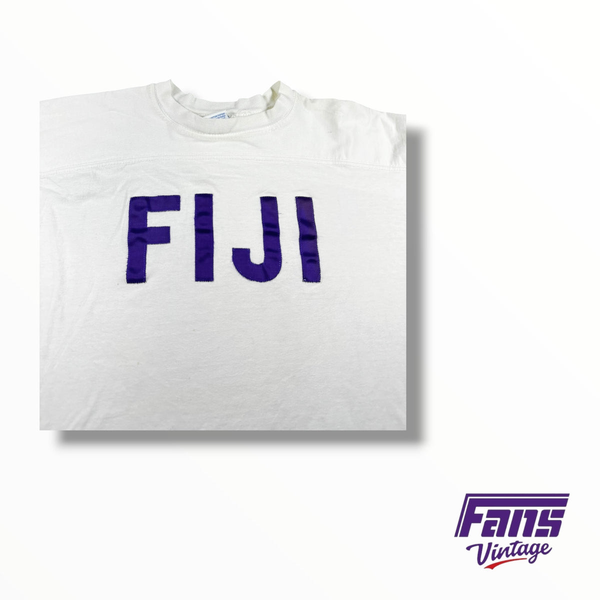 Vintage 80s Fiji Fraternity Stitched Letters Cotton Tee
